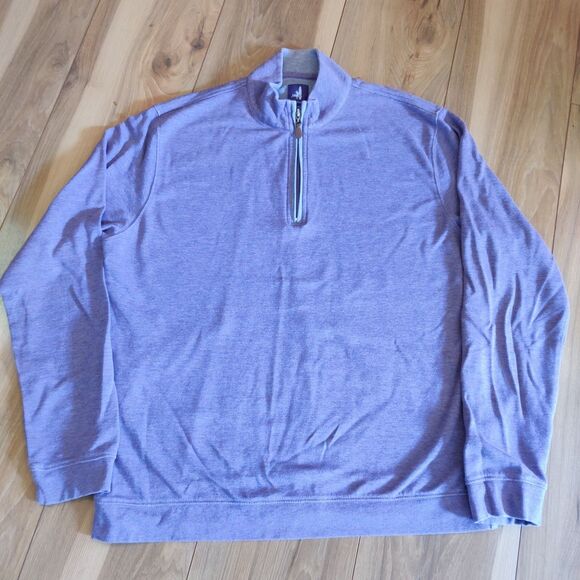 Johnnie O Large Mens Quarter Zip Sweater Sully Pullover Purple Jam Reflex 1/4 - Picture 1 of 12